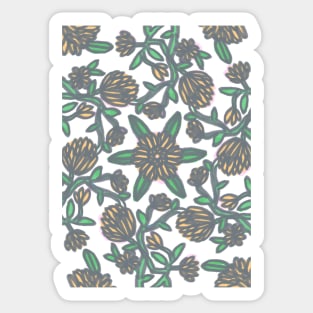 Geometric Delicious Floral Garden Pattern 3 Sticker